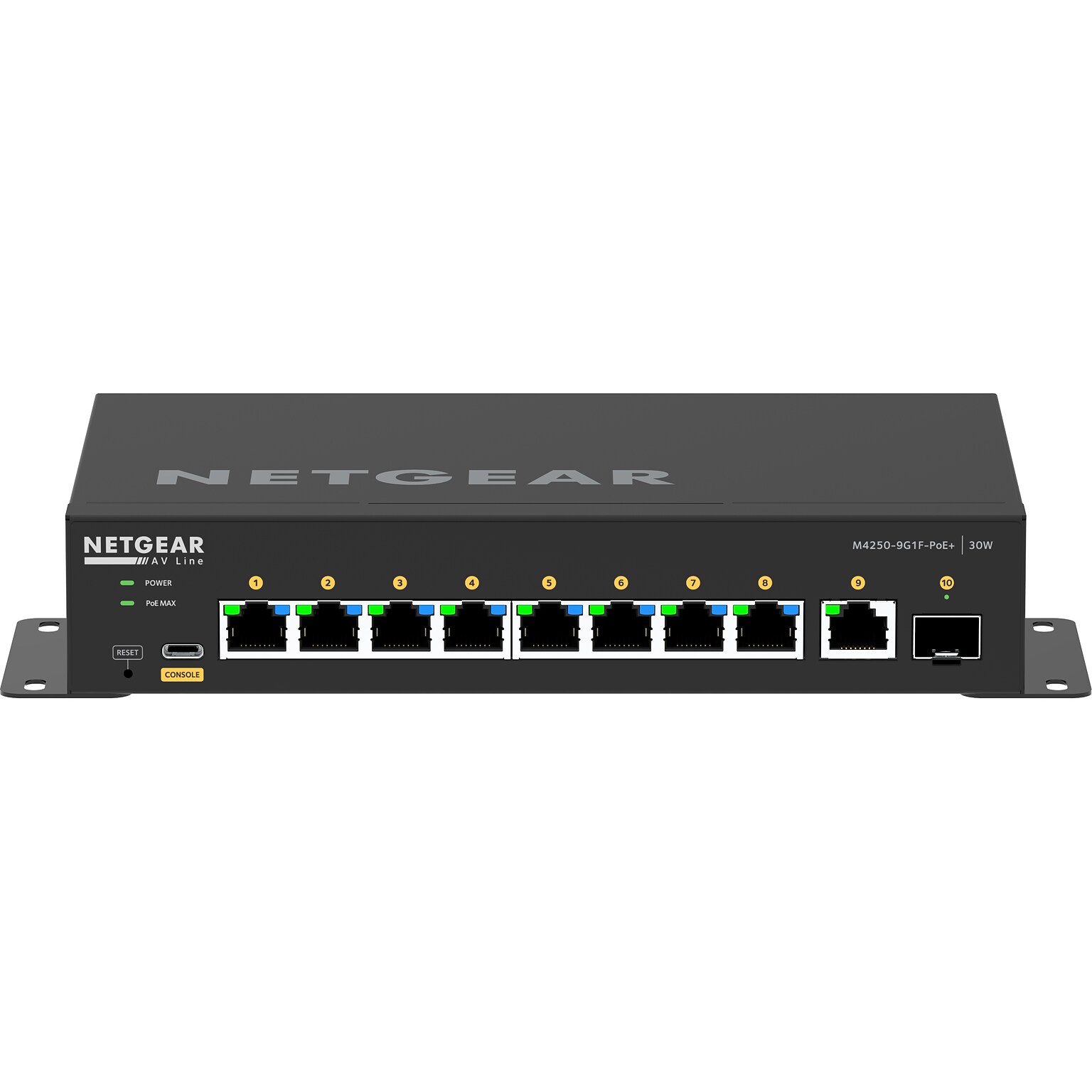 Netgear AV Line 9-Port Gigabit Ethernet Managed Switch, Black (GSM4210PD-100NAS)