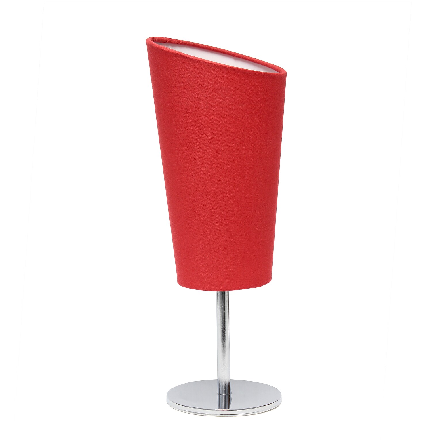 Creekwood Home Chrome Slanted 12.4 LED Table Lamp, Red (CWT-1012-RE)