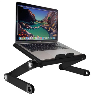 Uncaged Ergonomics WorkEZ Adjustable Aluminum Laptop Lap Desk Cooling Stand, Light Black (WELB)