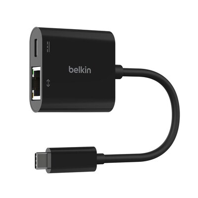 Belkin Connect USB-C to Ethernet + Charge Adapter, 100W (INC019BTBK)
