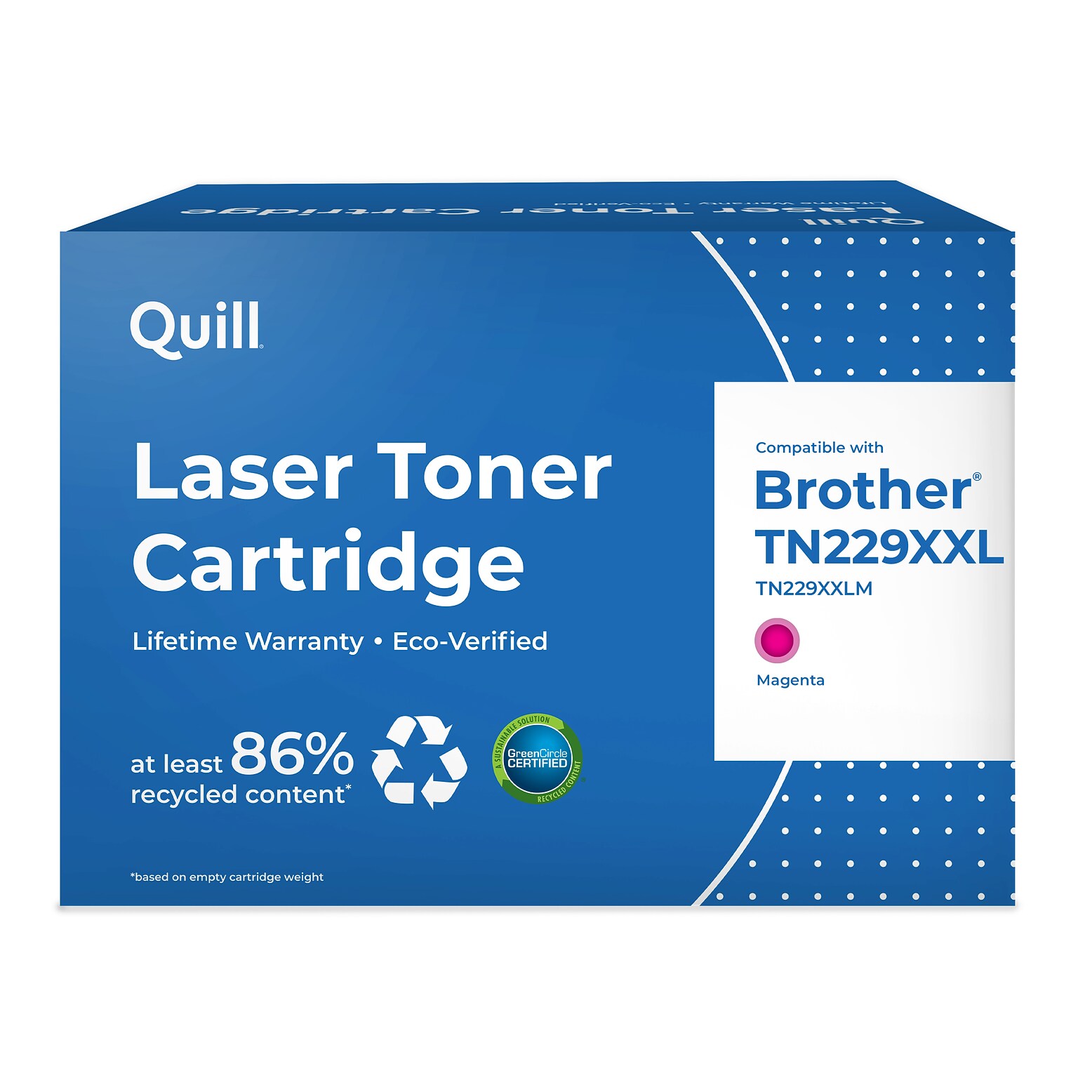 Quill TN229XXL Reman Magenta Extra High Yield Toner Cartridge Replaces Brother TN229XXLM, Prints up to 4,000 pages (QUL201690P)