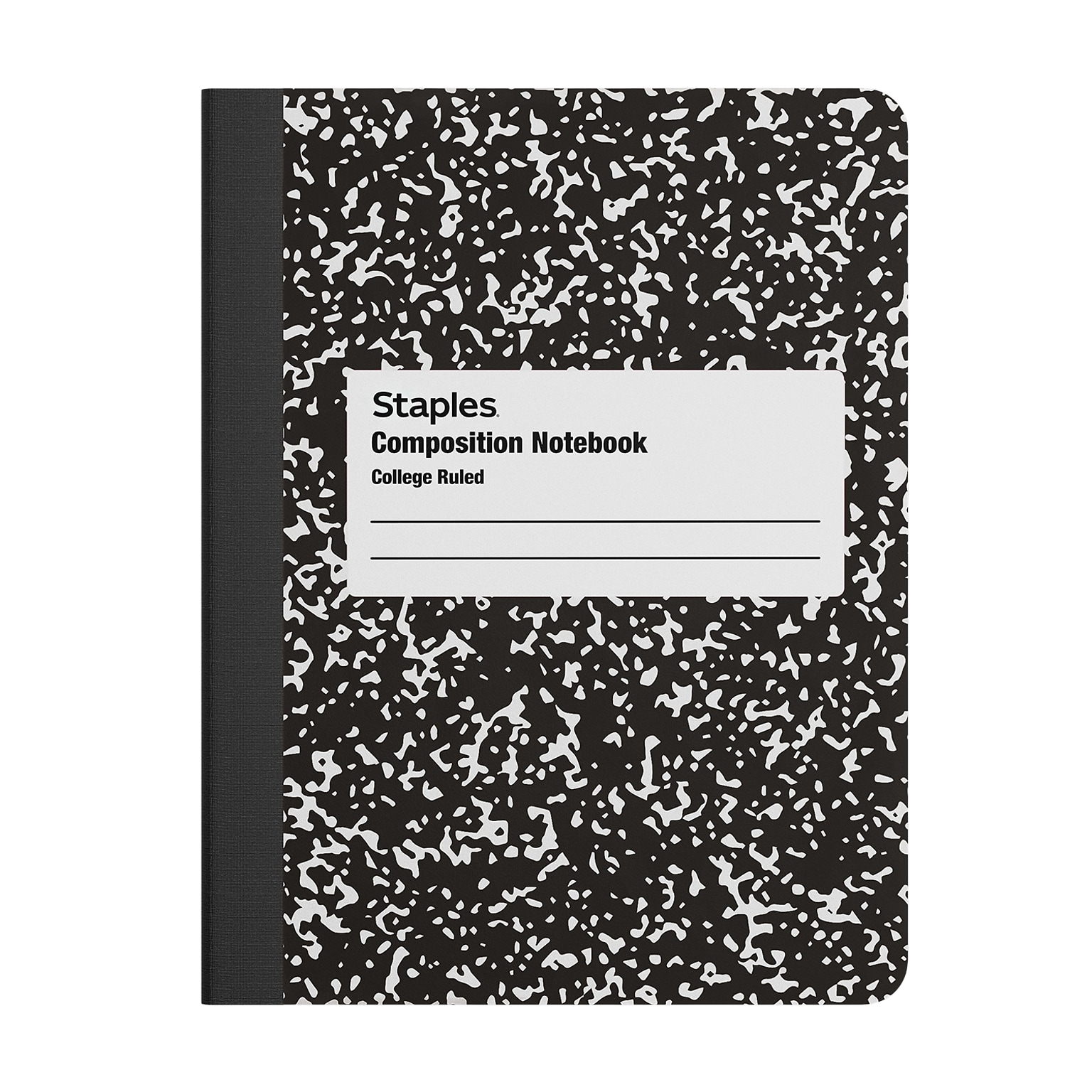 STAPLES Composition Notebook, 9.75” x 7.5”, College Ruled, 100 Sheets, Black