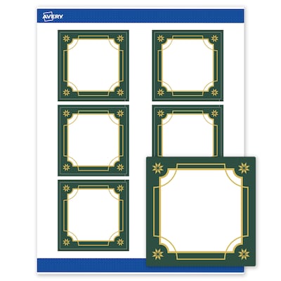 Avery Square Multipurpose Labels, 3 x 3, White, 60/Pack (19479370384)