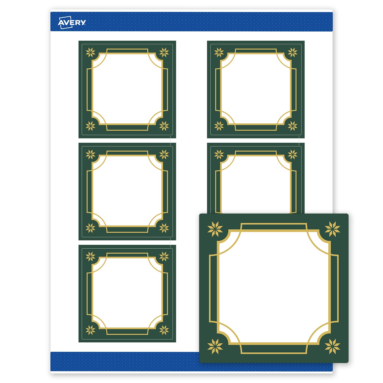 Avery Square Multipurpose Labels, 3 x 3, White, 60/Pack (19479370384)