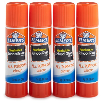 Elmer's Washable Glue Sticks, 0.24 oz., 4/Pack (E542)