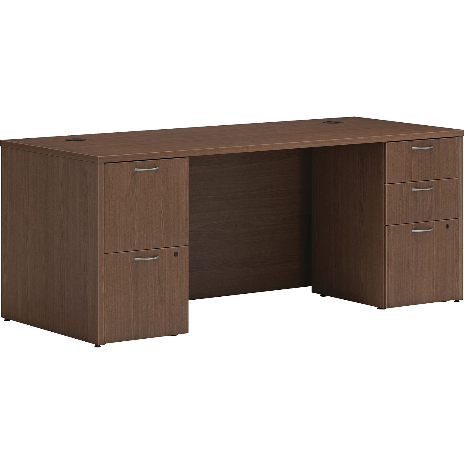 HON Mod 72W Double-Pedestal Desk, Sepia Walnut (HLPLDS72PSSE1)