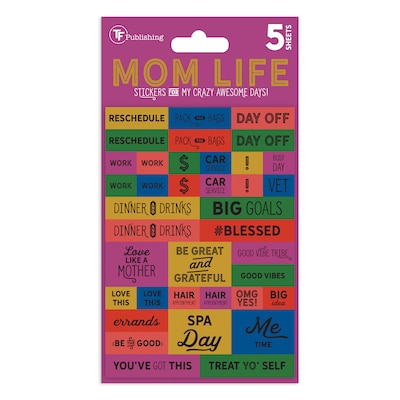 TF Publishing Mom Life Planning Stickers, Assorted Colors, 190 Stickers/Pack (99-2105)