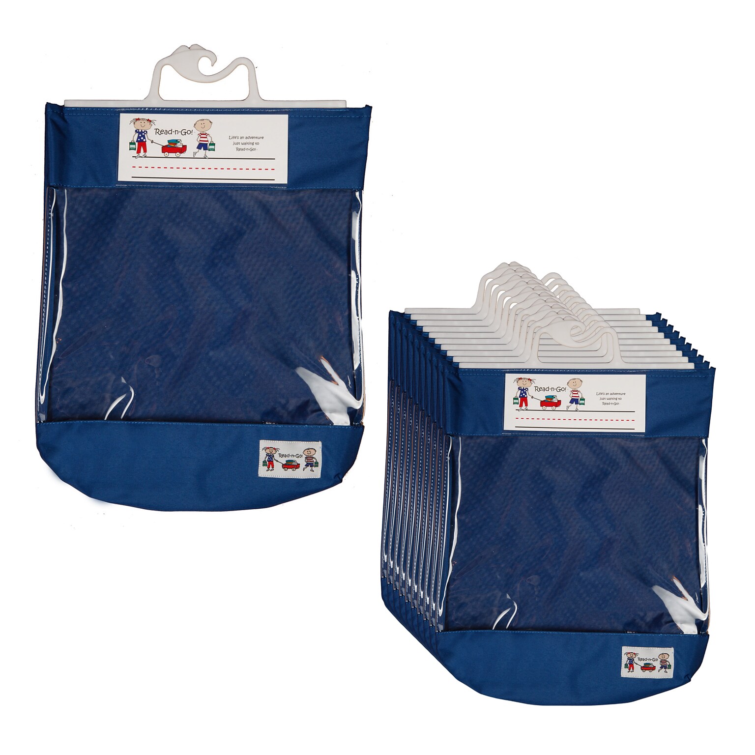 Seat Sack Polyester Seat Storage, 4 x 12 x 17, Blue, 10/Pack (00080BUNDLE)