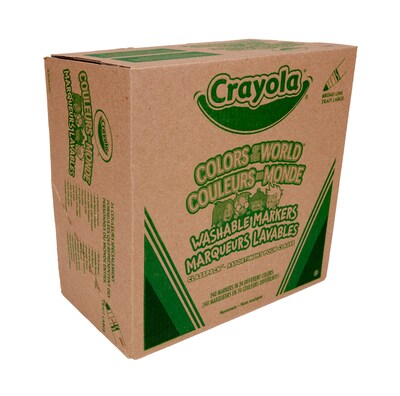 Crayola Colors of the World Washable Kids Marker, Broad, Assorted Colors, 24/Pack, 10 Packs/Carton (588228)