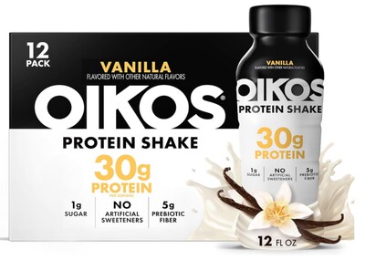 Oikos Vanilla Protein Shake, 12 oz., 12 Bottles/Carton (WWI02426)