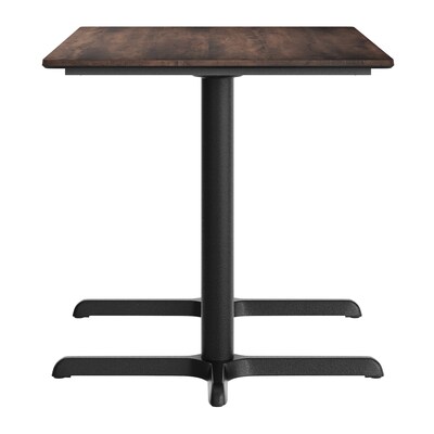Flash Furniture Acadia Wooden Dining Table with X-Bases, 30"D x 48"W, Dark Brown/Black Base (ST3048WBRT2230)