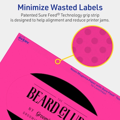 Avery Hemp Square Laser/Inkjet Multipurpose Labels, 1-1/2" x 1-1/2", Off-White (800/Box)