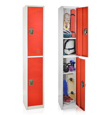 AdirOffice 72 2-Tier Red Storage Locker, 2/Pack (629-202-RED-2PK)
