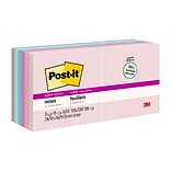 Post-it® Recycled Super Sticky Notes, 3 x 3, Wanderlust Pastels Collection, 90 Sheets/Pad, 12 Pads