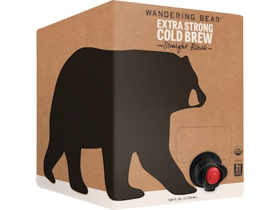 Wandering Bear Straight Black Cold Brew Coffee, 128 oz., 2/Case (WBSB128oz2pak)