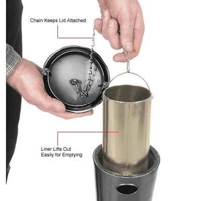 Global Industrial Aluminum Outdoor Ashtray, 4/9 Gallon, Black (652403)