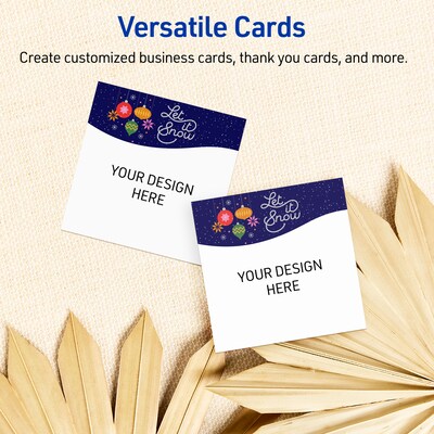 Avery Silver-Snowflakes Matte Blank Card, White, 120/Pack (S00-FK3)