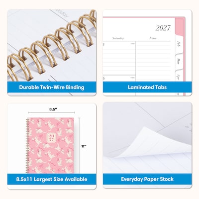 2027 Blue Sky 8.5" x 11" Weekly & Monthly Planner, Pink (164032)