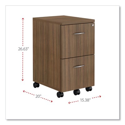 Alera Valencia Series Mobile Pedestal, 2 Legal/Letter-Size File Drawers, 15.38 x 20 x 26.63, Mode