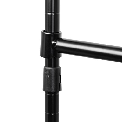 Honey Can Do Steel Hanging Closet Rod For Clothes, Black (HNG-09139)