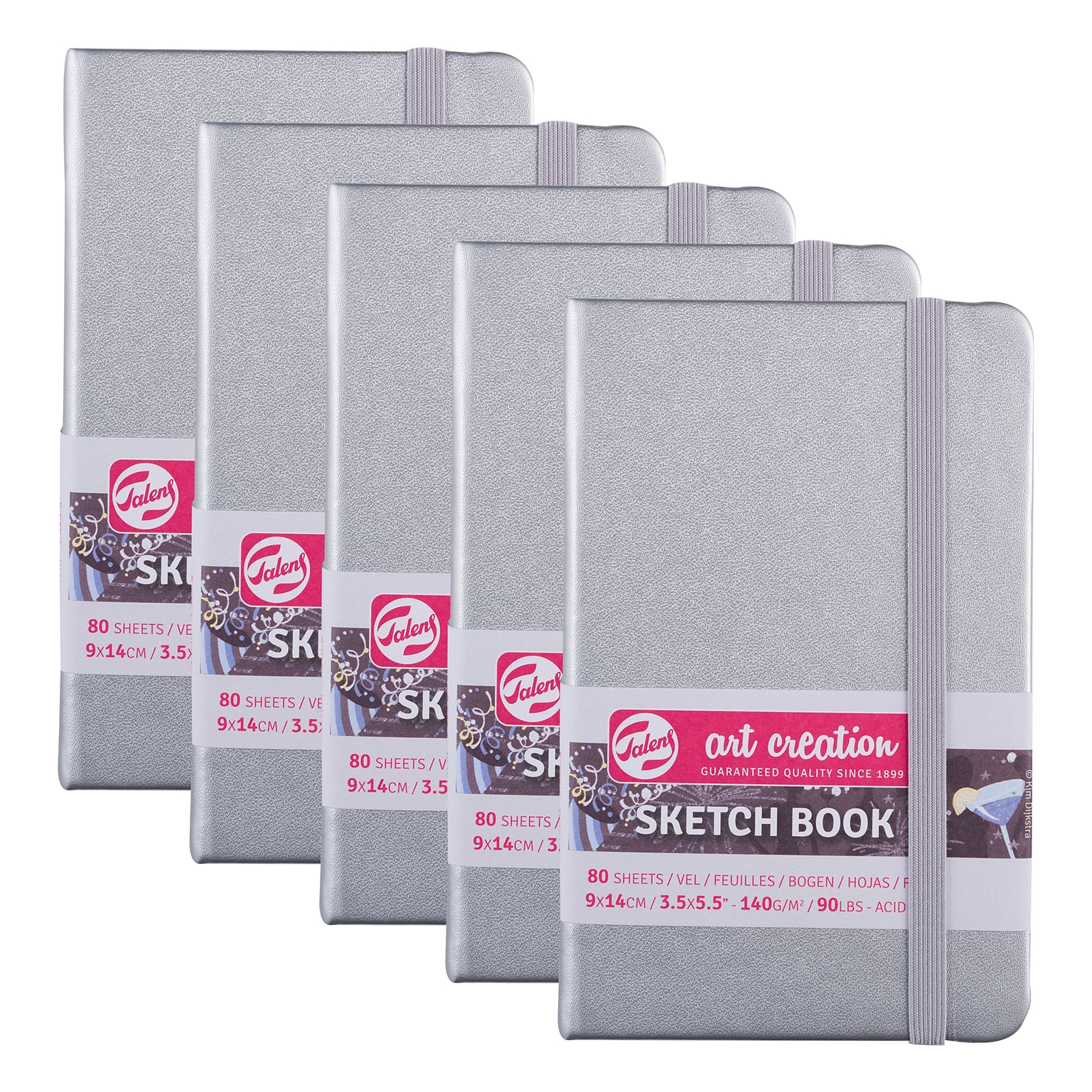 Talens Art Creation 3.5 x 5.5 Sketch Book, 80 Sheets/Book, 5/Bundle (TLN9314041M-5)