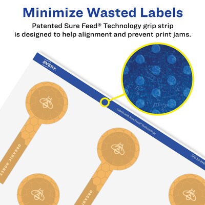 Avery Laser/Inkjet Decorative Edge Multipurpose Labels, 1.5" x 4", White, 800 Labels/Box (94116)