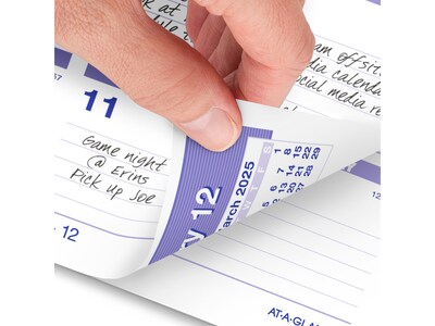2025 AT-A-GLANCE Flip-A-Week 7" x 5.5" Weekly Desk Calendar Refill, White/Blue (SW705X-50-25)