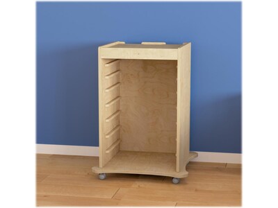 Flash Furniture Bright Beginnings Mobile Storage Cart, 36.25"H x 26.75"W x 26.75"D, Brown (MK-ME06639-GG)
