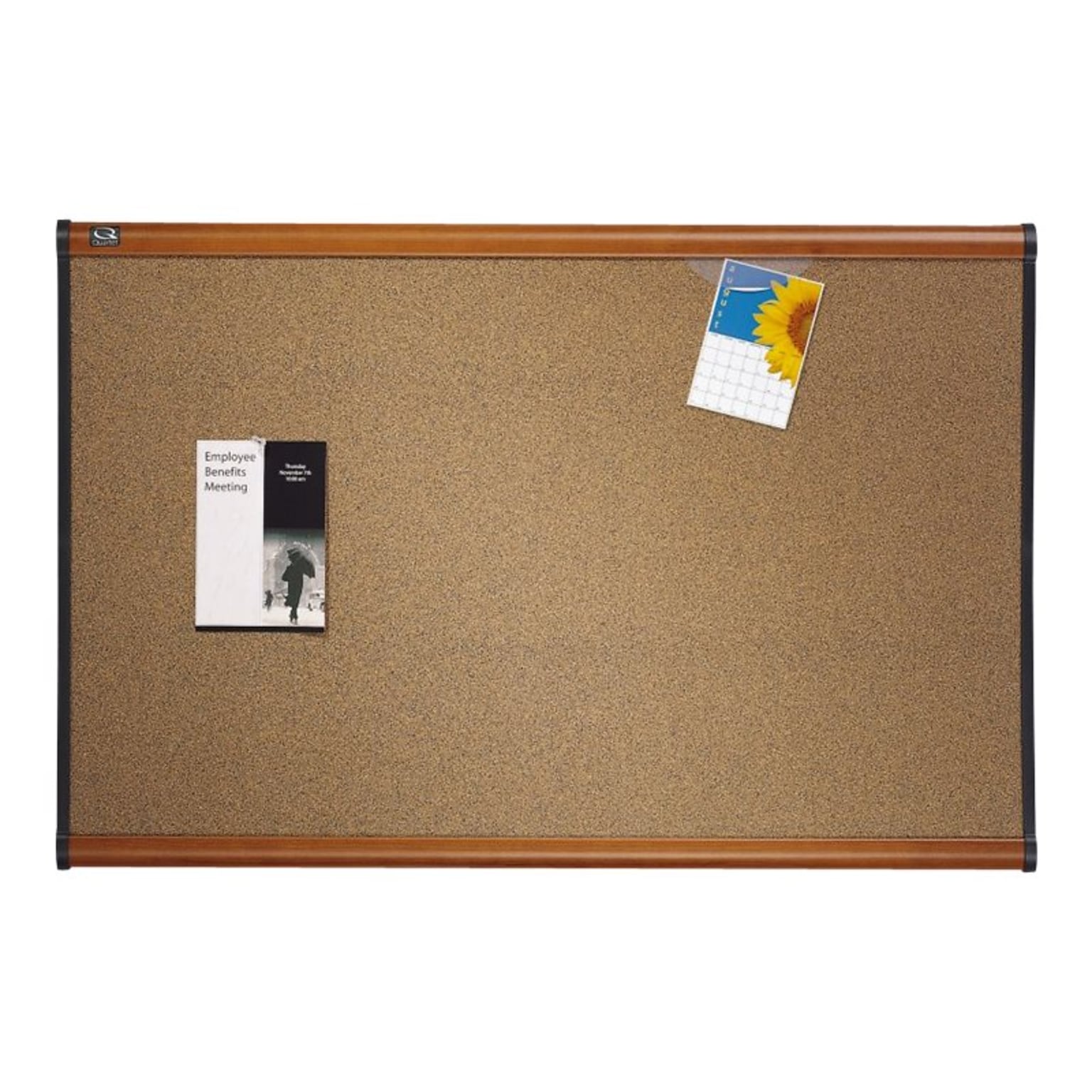 Quartet Prestige Cork Bulletin Board, Cherry Frame, 4 x 3 (B244LC)