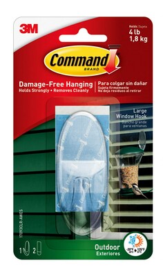 Command  Large Window Hook, 4 lb., Clear (17093CLR-AWES)