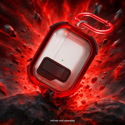 SaharaCase Venture-X Series Secure Lock Case with Premium Clip for Airpods Pro 3, Anti-Shock Corners, Viper Red (HP00232)