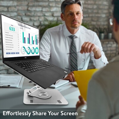 Uncaged Ergonomics 10.2" x 10" Metal Swivel Laptop Stand 2.0, Silver  (SLS-Silver)