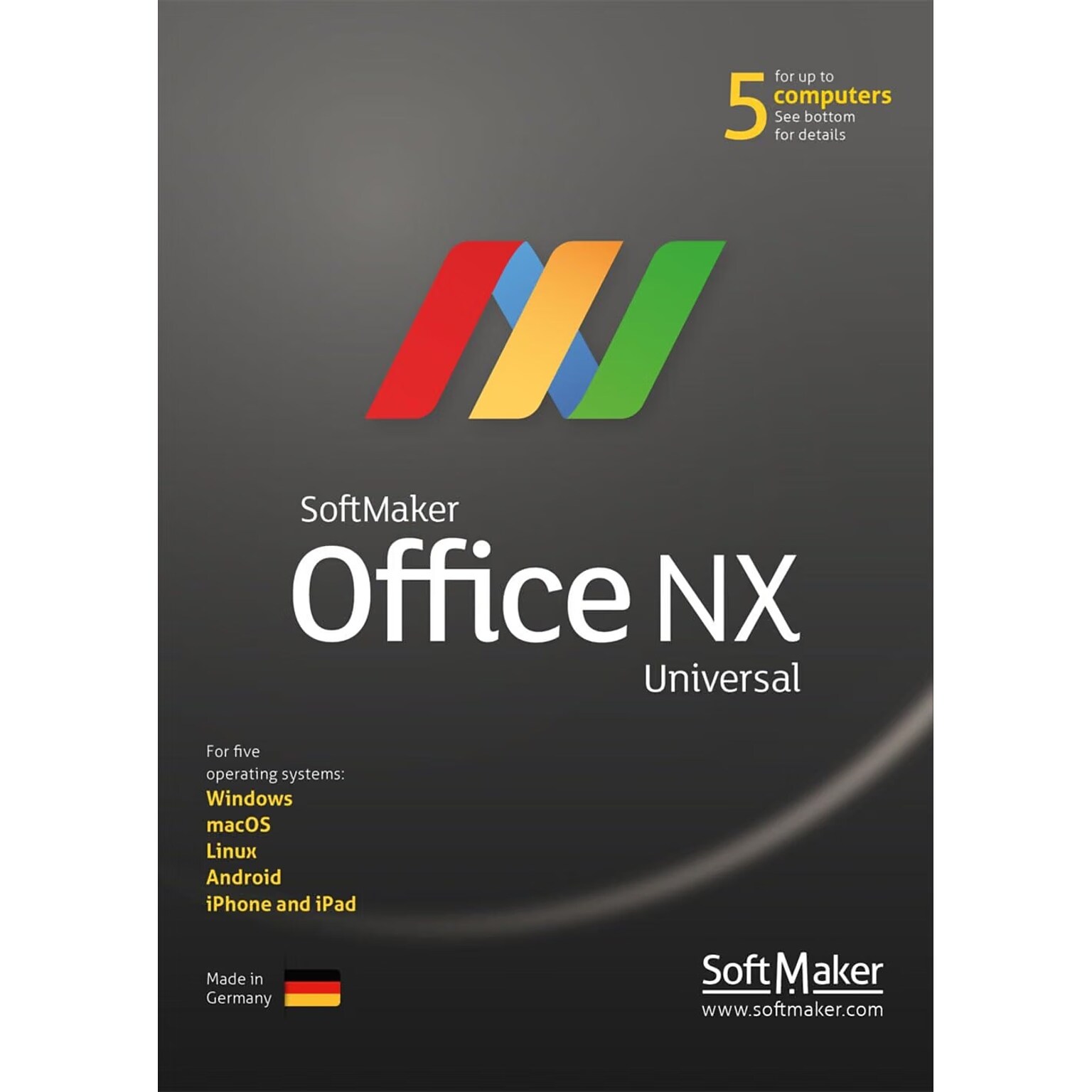 SoftMaker Office NX Universal – AI-Powered Office Suite, 1-Year Sub 5 PCs/Macs + 5 Mobile Devices, Download,BIN322800V006