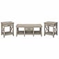 Bush Furniture Key West 47"W x 24"D Coffee Table with Set of 2 End Tables, Washed Gray (KWS023WG)