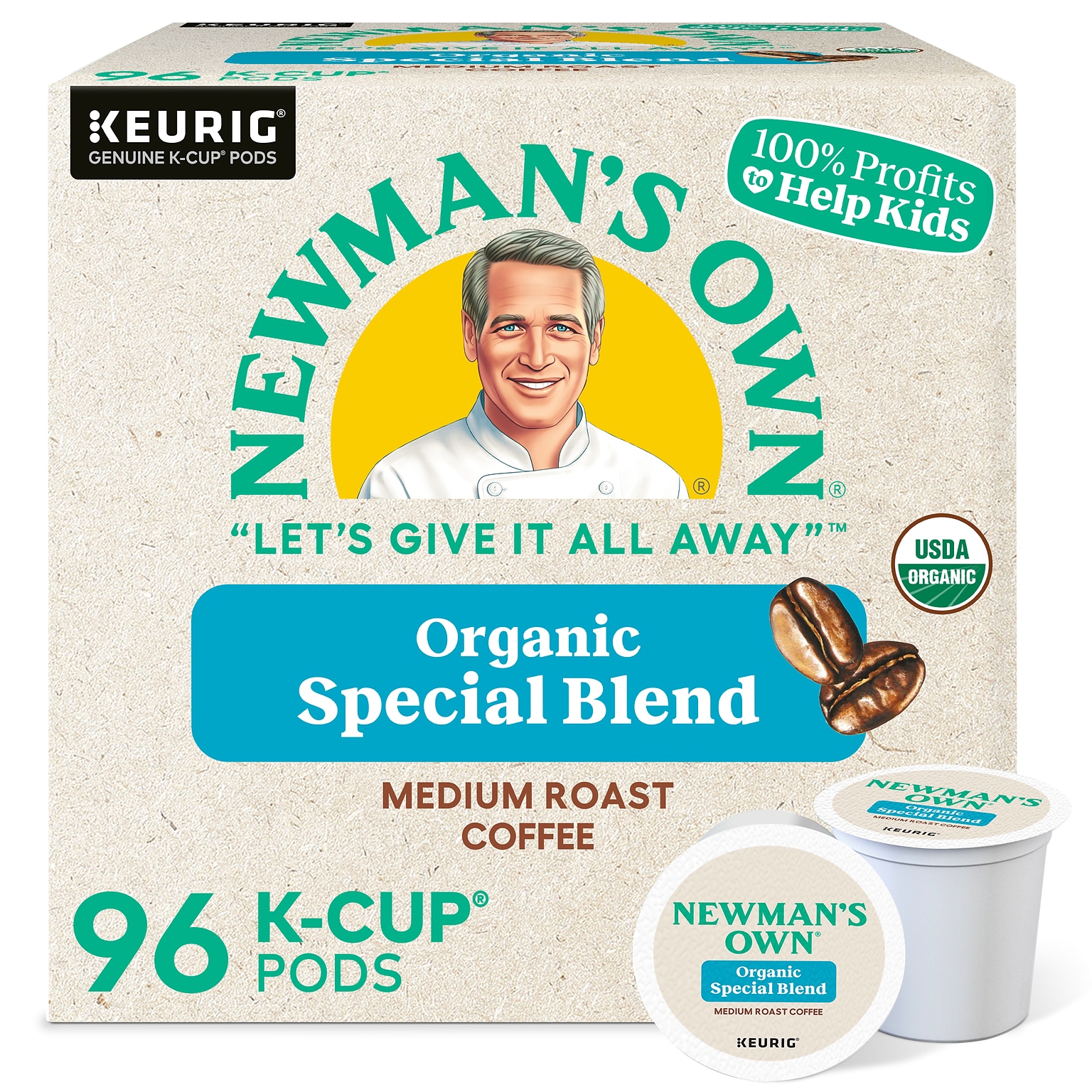 Newmans Own Organics Special Blend Coffee Keurig® K-Cup® Pods, Medium Roast, 96/Carton (4050)