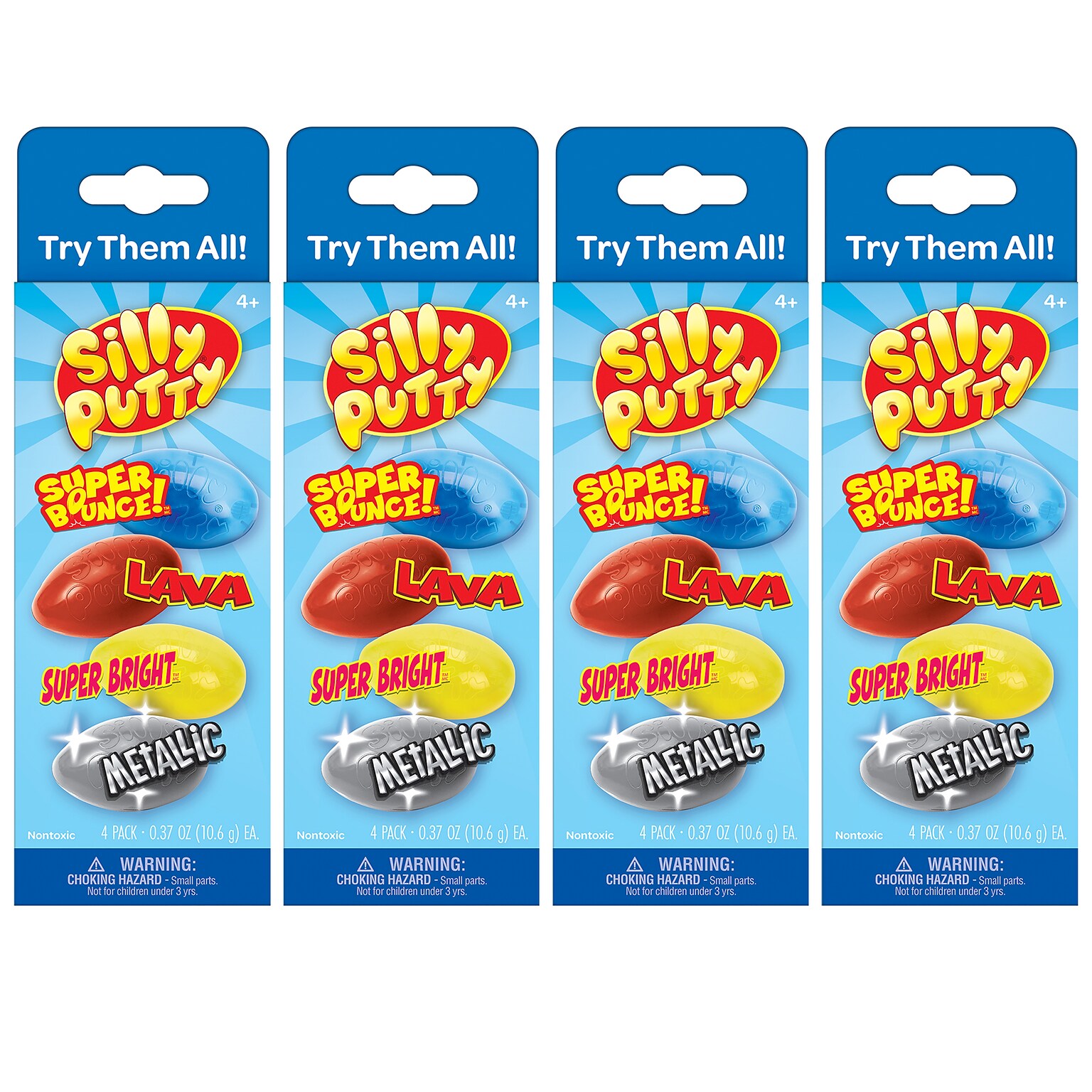 Crayola Silly Putty Variety Pack, Assorted Colors, 4/Pack, 4 Packs/Bundle (BIN080992-4)