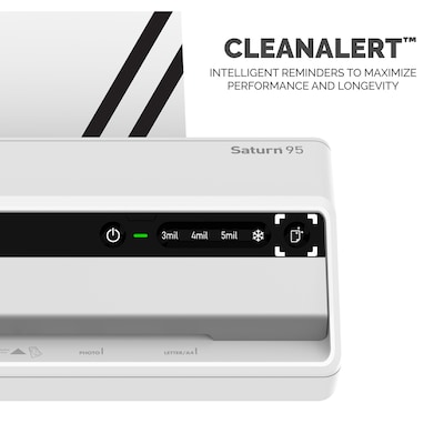 Fellowes Saturn 95 Thermal & Cold Laminator with 10-Sheet Starter Kit, 9.5" Width, White (5735801)