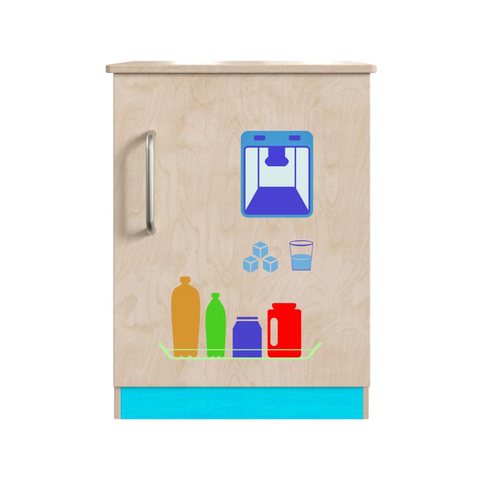 Flash Furniture Bright Beginnings Childrens Kitchen Refrigerator with Integrated Storage (MK-ME03508-GG)