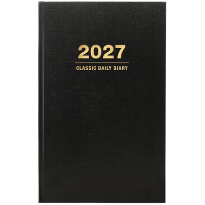 2027 Excello Brands 9 x 12.8 Daily Standard Planner, Paperboard Cover, Black (CD812-CY27-BK)