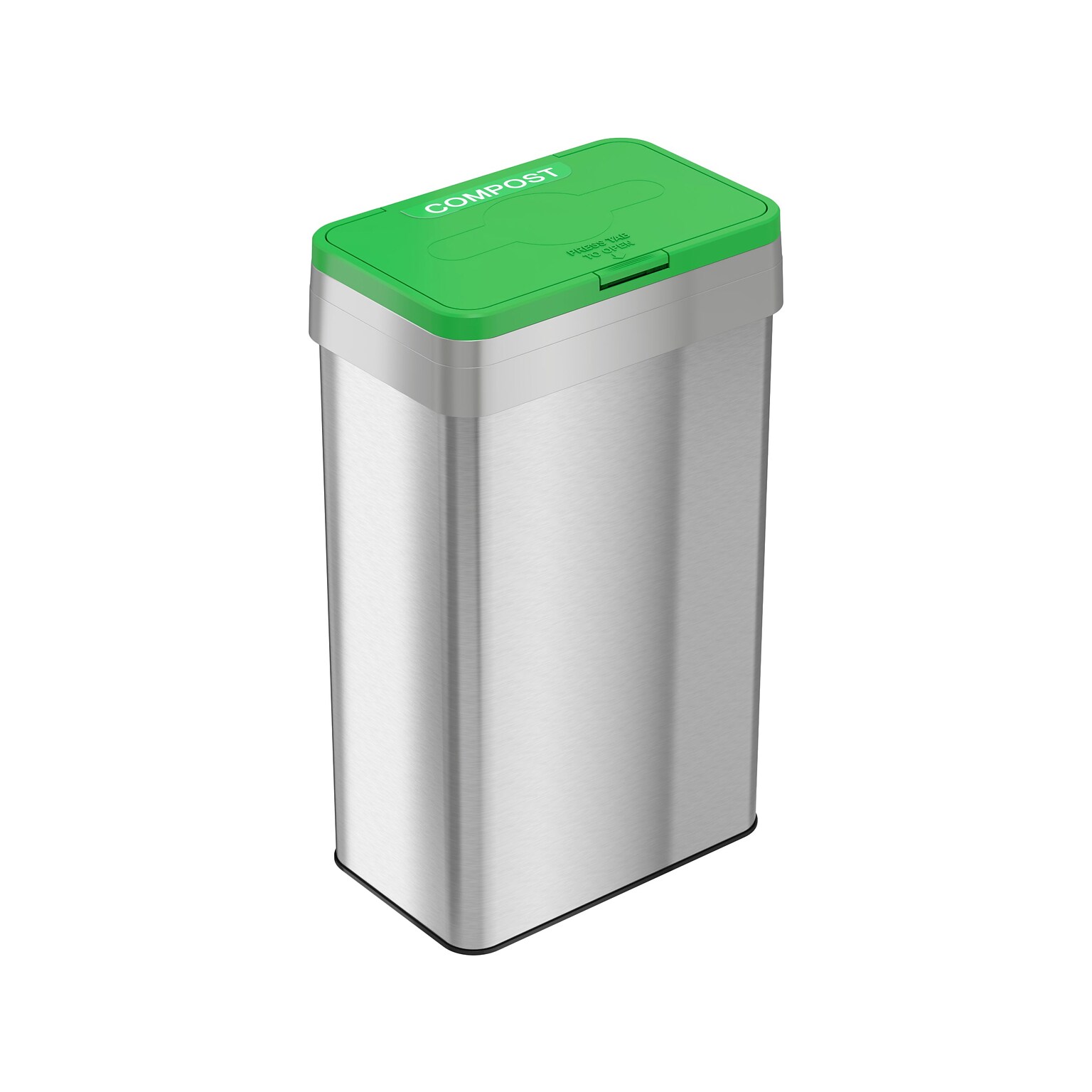 HLS Commercial Stainless Steel Compost Bin, 21-Gallon, Silver/Green (HLS21UOTCOP)