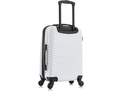 DUKAP Adly 20" Hardside Suitcase, 4-Wheeled Spinner, TSA Checkpoint Friendly, White (DKADL00S-WHI)