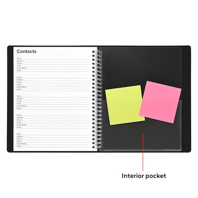 Staples 7" x 8.75" Undated Daily Planner, Black (ST60461-24)