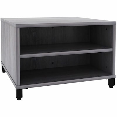 Lorell 24W x 24D Laminate Square Reception Table with Storage, Weathered Charcoal (LLR69203)