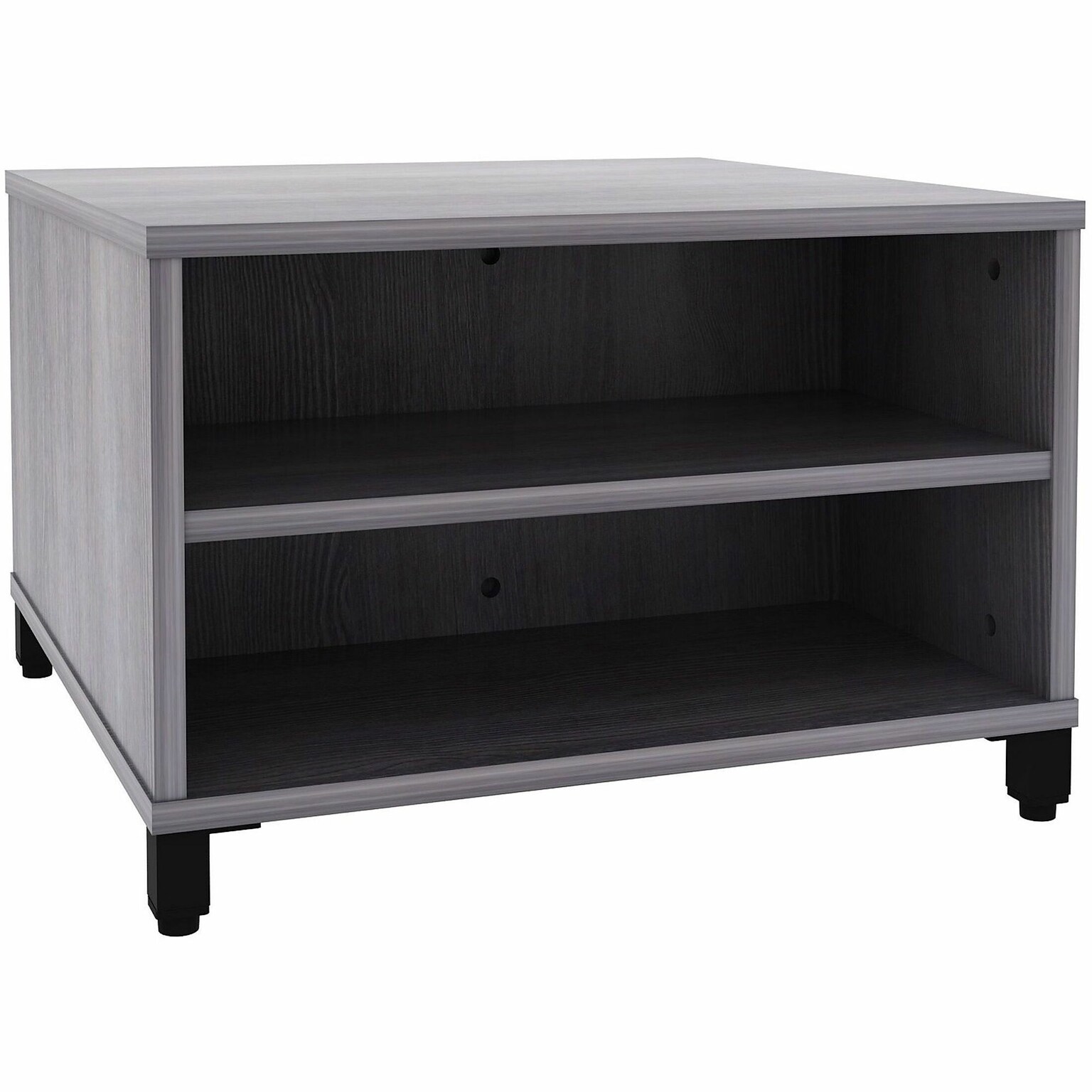 Lorell 24W x 24D Laminate Square Reception Table with Storage, Weathered Charcoal (LLR69203)
