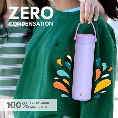Elemental Core Stainless Steel Double Wall Insulated Water Bottle, 24 oz., Lilac Tie Dye (EMLEBC24LC