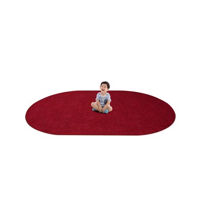 Joy Carpets Endurance Polyester 6' x 9' Oval Machine Tufted Rug, Burgundy (80QQ-01)