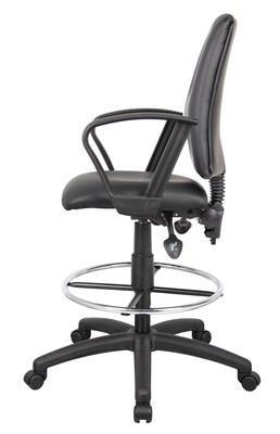 Boss® Multi-Function LeatherPlus Drafting Stool w/ Loop Arms