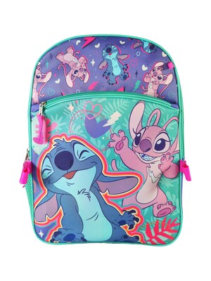Bioworld Kids 5-Piece Stitch and Angel Backpack Set, Large, Multicolor (B1G1MMKDSCBF00)