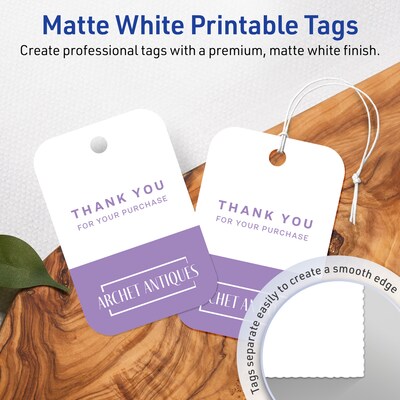 Avery 2 x 3  Blank Price & Merchandise Tags, White, 80/Carton (95317-MWT10)