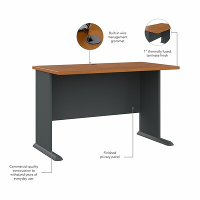 Bush Business Furniture Cubix 48"W Desk, Natural Cherry/Slate (WC57448)